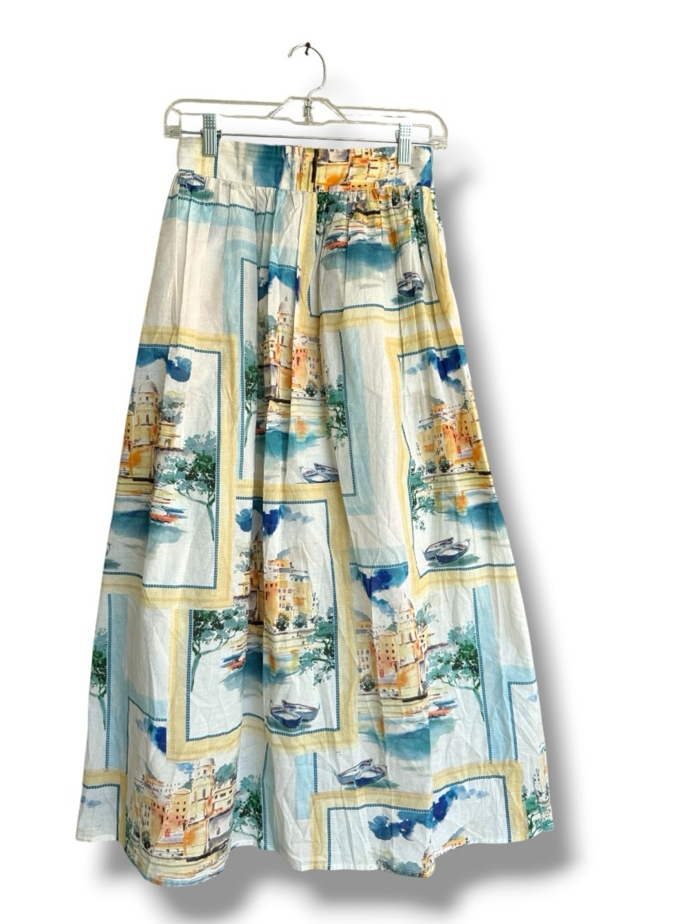 Elie Tahari Cotton Voile Mediterranean Print Maxi Skirt Size XS - Picture 2 of 12